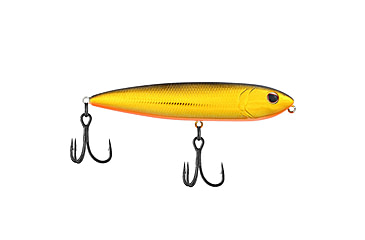 Image of Berkley J-Walker 100 Saltwater Hard Bait, Topwater, Saltwater, 100, 1/2 oz, 100mm, Topwater, Hook Size 4, 2 Hooks, Black Gold, 1547877