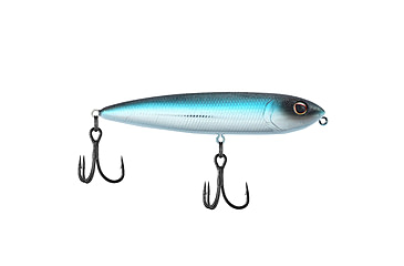 Image of Berkley J-Walker 100 Saltwater Hard Bait, Topwater, Saltwater, 100, 1/2 oz, 100mm, Topwater, Hook Size 4, 2 Hooks, Blue Bullet, 1547878