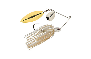 Image of Berkley Power Blade Compact Colorado/Willow Spinnerbait, 1oz, White/Silver + Gold, 1570621