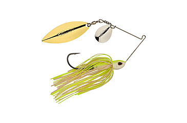 Image of Berkley Power Blade Compact Colorado/Willow Spinnerbait, 3/4oz, White Chartreuse/Silver + Gold, 1570613