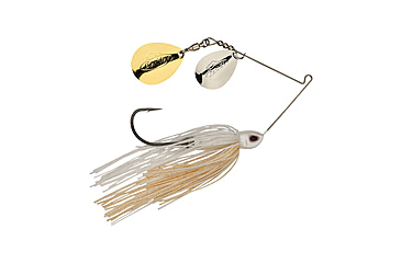 Image of Berkley Power Blade Compact Double Colorado Spinnerbait, 1/2oz, White/Silver + Gold, 1570588