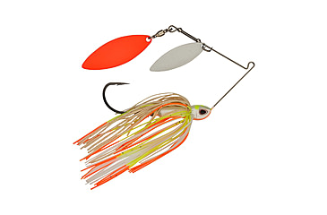 Image of Berkley Power Blade Compact Double Williw Spinnerbait, 1/2oz, Coleslaw/White + Orange, 1570656