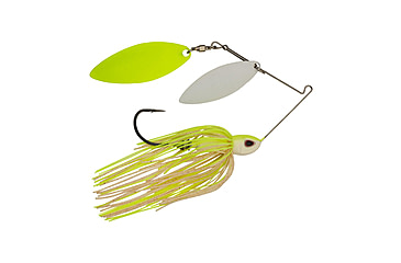 Image of Berkley Power Blade Compact Double Williw Spinnerbait, 3/4oz, White Chartreuse/White + Chartreuse, 1570669
