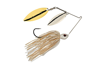 Image of Berkley Power Blade Standard Double Willow Spinnerbait, 1/2oz, White/Silver + Gold, 1570563