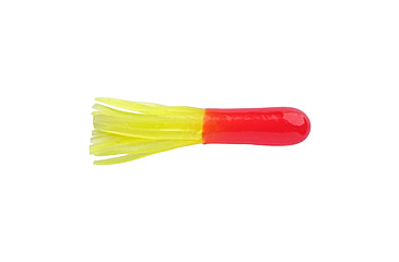 Image of Berkley PowerBait Atomic Tubes Soft Bait Lures, 20 Pack, 1.25in, Red Chartreuse, 1589441