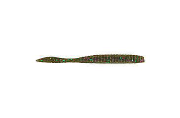 Image of Berkley PowerBait MaxScent Flat Worm, 3.6in, 10 Pack, Green Pumpkin Party, 1482224