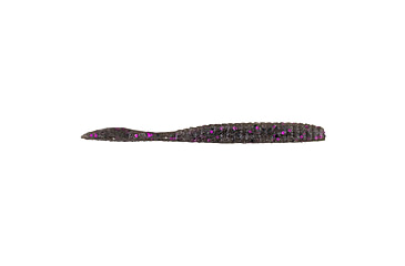 Image of Berkley PowerBait MaxScent Flat Worm, 3.6in, 10 Pack, Smoke Black Purple, 1482226