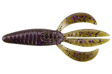 Image of Berkley PowerBait Pit Boss Creature Bait, 8, 4in, Green Pumpkin Purple Fleck, 1457701