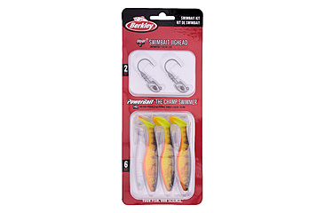 Image of Berkley PowerBait The Champ Swimmer Kit, 3.8in, 8 Pack, HD Fire Perch and HD Purple Smelt, 1632053