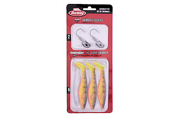 Image of Berkley PowerBait The Champ Swimmer Kit, 4.6in, 8 Pack, HD Fire Perch and HD Purple Smelt, 1623837