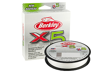 Image of Berkley X5 Braid 5-carriers create stress free line 165yd 8/2lb test 0.007 diam in Crystal, X5BFS8-CY, Crystal, 0.004 in/0.10 mm, 1486778