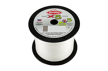 Image of Berkley x5 Braid Superline, 0.12mm class/0.005in class, 10lb test/27 lbC/12.1kg, 2188yd/2000m, 4lb, Crystal, X5BBK10-CY, Crystal, 0.005 in/0.12 mm, 1486801