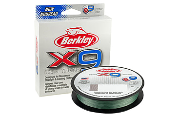 Image of Berkley X9 Braid 9-carriers create stress free line 165yd 50/14lb test 0.014 Diam in Low-Vis Green, X9BFS50-22, Low-Vis Green, 0.012 in/0.30 mm, 1486817