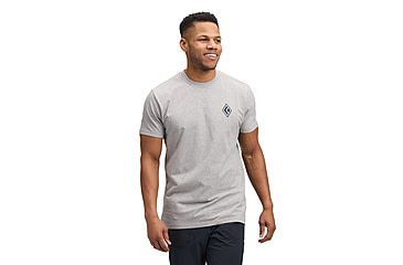 Image of Black Diamond Heritage Alpinist Short Sleeve Tee - Mens, Nickel Heather, Medium, AP7524671014MED1