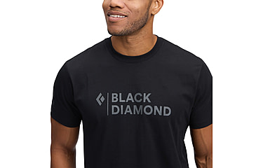 Image of Black Diamond Mini Stacked Short Sleeve Tee - Mens, Black, Large, AP7524890002LRG1