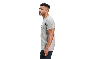 Image of Black Diamond Mini Stacked Short Sleeve Tee - Mens, Nickel Heather, Medium, AP7524891014MED1