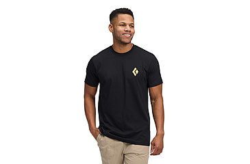 Image of Black Diamond Shredded Short Sleeve Tee - Mens, Black, Small, AP7524920002SML1