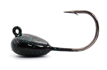 Image of Blue Water Candy Bottom Bumper Jig Head, 1/2oz, 3 Pack, Black w/Green Flake, 27021