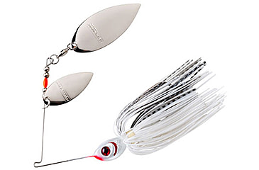 Image of Booyah Counter Strike Double Willow Spinnerbait, 1/2oz, Pearl White/Silver White, BYCSW12658