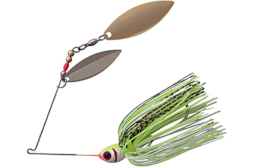 Image of Booyah Counter Strike Double Willow Spinnerbait, 3/8oz, Chart Pearl/Gold, BYCSW38660
