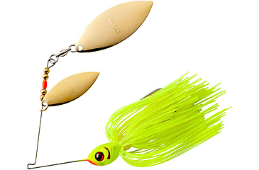 Image of Booyah Double Willow Spinnerbait, 3/8oz, Chartreuse, BYBW38617