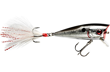 Image of Booyah Prank Popper Diver, 5/16oz, 2.31in, 0-2 Feet, 6 Trebles, Chrome Black, BYPRK225