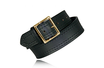 Image of Boston Leather 1.75in 4-Row Stitched Garrison Belt - Men's, Plain, Black, Gold Buckle, Size 42, 6506-1-42-GLD