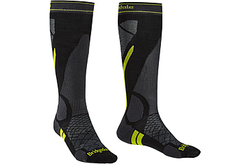 Image of Bridgedale Ski Lightweight Socks - Mens, Black/Lime, Large, 710550-137-L