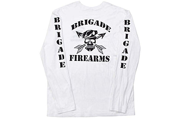 Image of Brigade Manufacturing Garment Logo T-Shirt Long Sleeve, White, 2XL, GLS0A6I0