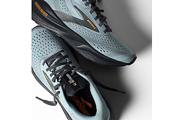 Image of Brooks Adrenaline GTS 24 Road Running Shoes - Mens, Winter Sky/Ebony/Orange, 10.0 US/Medium, 1104371D416.100