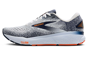 Image of Brooks Ghost 16 Road Running Shoes - Mens, White/Peacoat/Orange, 11.5 US/Medium, 1104181D130.115