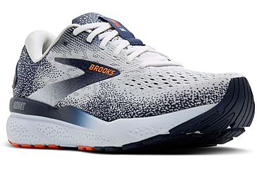 Image of Brooks Ghost 16 Road Running Shoes - Mens, White/Peacoat/Orange, 11.5 US/Medium, 1104181D130.115
