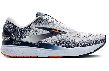 Image of Brooks Ghost 16 Road Running Shoes - Mens, White/Peacoat/Orange, 11.5 US/Medium, 1104181D130.115