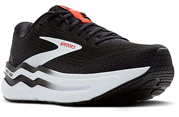 Image of Brooks Ghost Max 2 Road Running Shoes - Mens, Black/White/Fiery Red, 10.0 US/Medium, 1104311D027.100