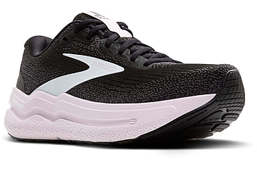 Image of Brooks Ghost Max 2 Road Running Shoes - Womens, Black/White/Orchid Ice, 7.0 US/Medium, 1204201B077.070
