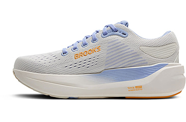 Image of Brooks Ghost Max 3 Road Running Shoes - Womens, Coconut/Blue Heron/Orange, 9, 1B, 1204571B151.090