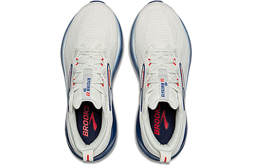 Image of Brooks Glycerin 22 Road Running Shoes - Mens, Gray/Navy Peony/Fiery Red, 9.5, 1D, 1104451D404.095