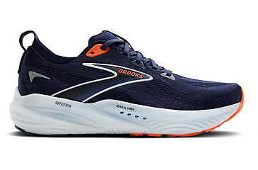 Image of Brooks Glycerin 22 Road Running Shoes - Mens, Peacoat/Blue Ribbon/Orange, 10.0 US/Medium, 1104451D494.100