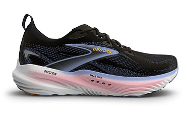 Image of Brooks Glycerin 22 Road Running Shoes - Womens, Black/Blue Heron/Orange, 9.5, 1B, 1204341B088.095