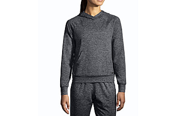 Image of Brooks Luxe Hoodie - Womens, Htr Black, Large, 221665090.035