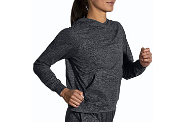 Image of Brooks Luxe Hoodie - Womens, Htr Black, Large, 221665090.035