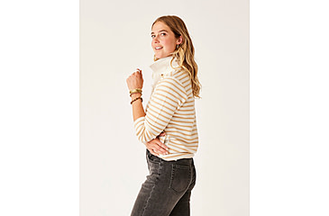 Image of Carve Designs Clara Fleece Pullover - Womens, Birch Even Stripe, Large, FLPO15-282-LG