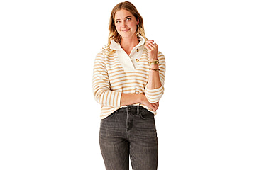 Image of Carve Designs Clara Fleece Pullover - Womens, Birch Even Stripe, Large, FLPO15-282-LG