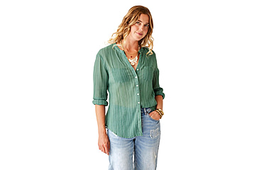 Image of Carve Designs Dylan Gauze Tunic - Womens, Forest Multistripe, Extra Small, TWTC52-339-XS