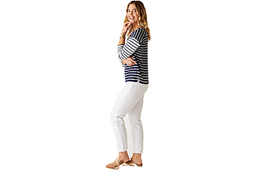 Image of Carve Designs Zella Pullover - Womens, Navy Breton Stripe, Small, SWLW64-502-SM