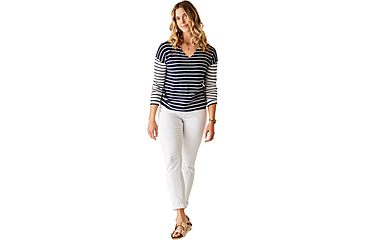 Image of Carve Designs Zella Pullover - Womens, Navy Breton Stripe, Small, SWLW64-502-SM
