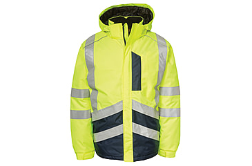 Image of Caterpillar Hi-Vis Waterproof Jacket - Men's, HiVis Yellow/Navy, 2XL 1310051-65N-2XL