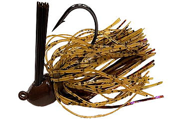 Image of Chompers Skirted Brush Jig 1/2 oz - 2 Pack, Green Pumpkin/Purple Flash, SBJ12-203