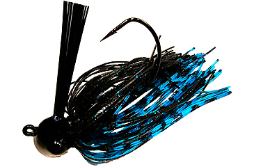 Image of Chompers Skirted Football Jig 1/4 oz - 2 Pack, Black/Blue Flash, SFB14-215