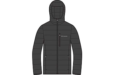 Image of Columbia Drift Peak Stretch Down Hooded Jacket - Mens, Black, Large, 2133971-010-L